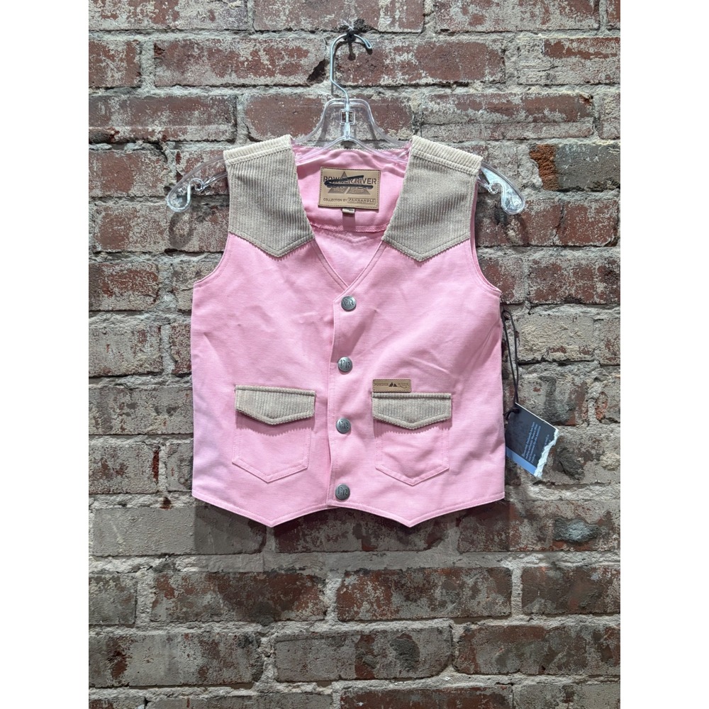 Powder River Outfitters Pink Western Corduroy Trim Vest Small NWT - Picture 2 of 5